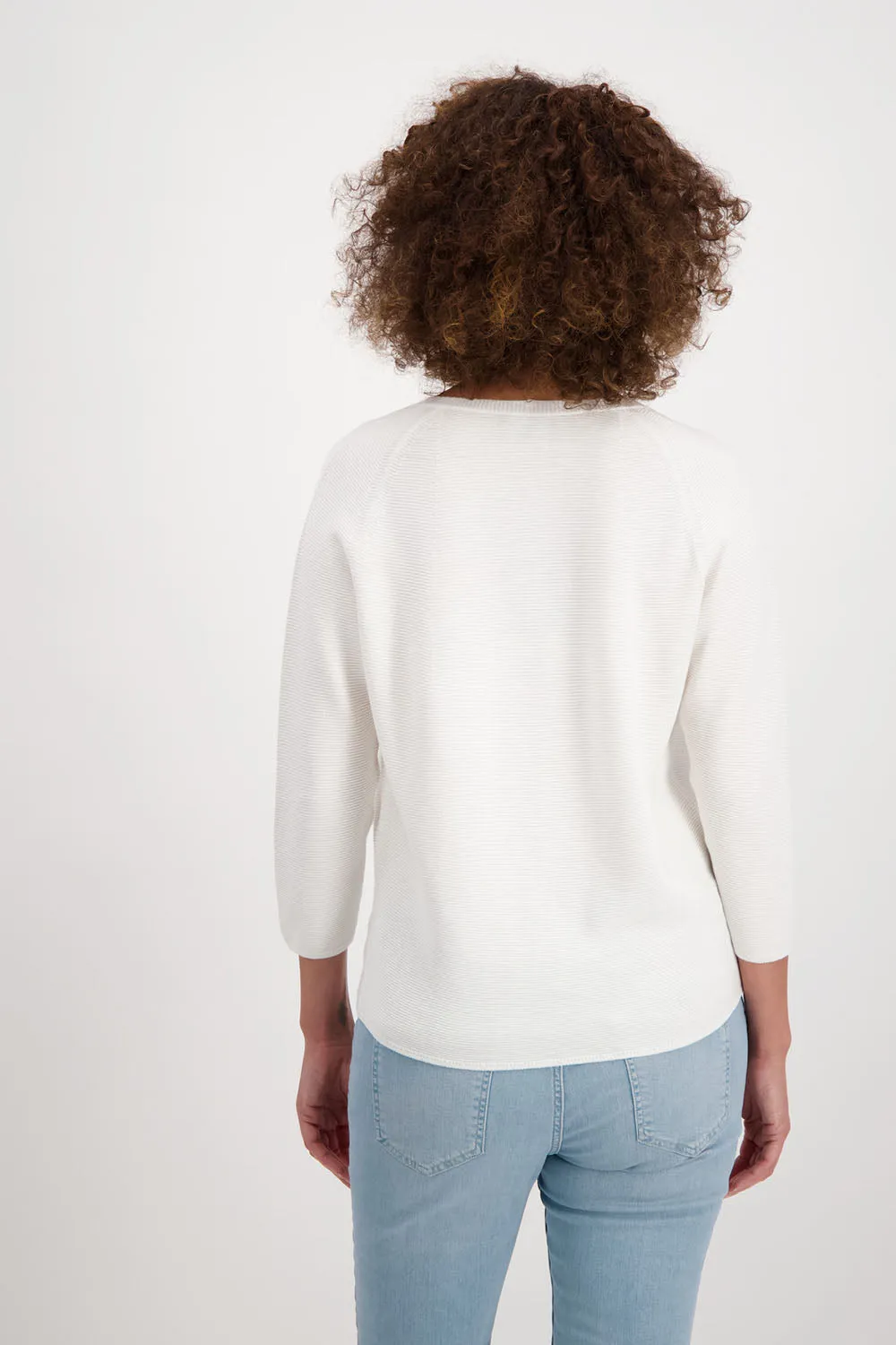 Monari 3/4 Sleeve Rib Sweater M406911