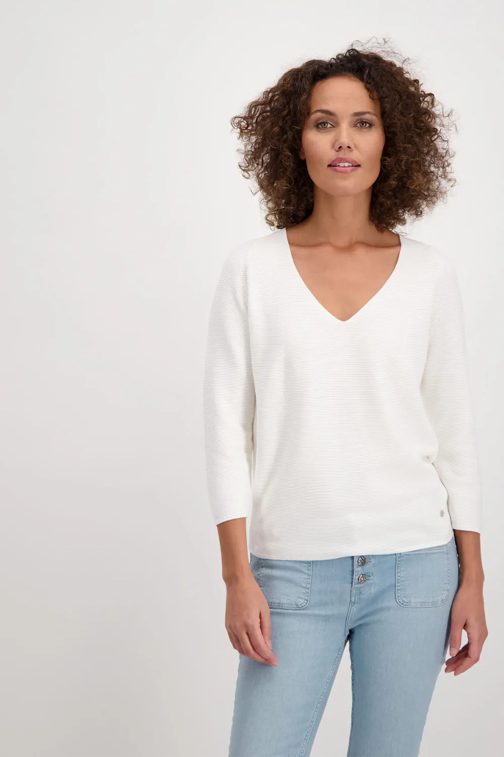 Monari 3/4 Sleeve Rib Sweater M406911