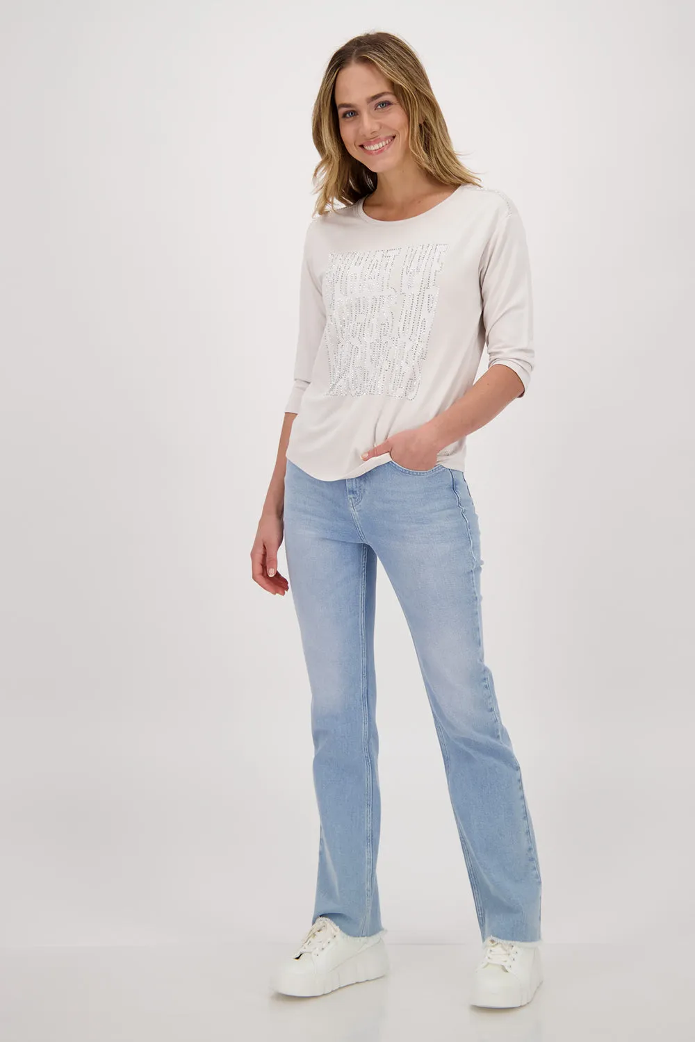 Monari  Printed Round Neck T Shirt M407490