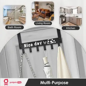 Multipurpose Space Saving Metal Over the Door Hanger