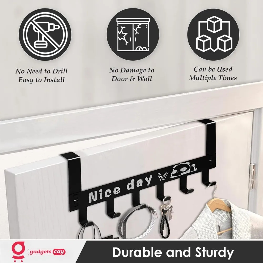 Multipurpose Space Saving Metal Over the Door Hanger