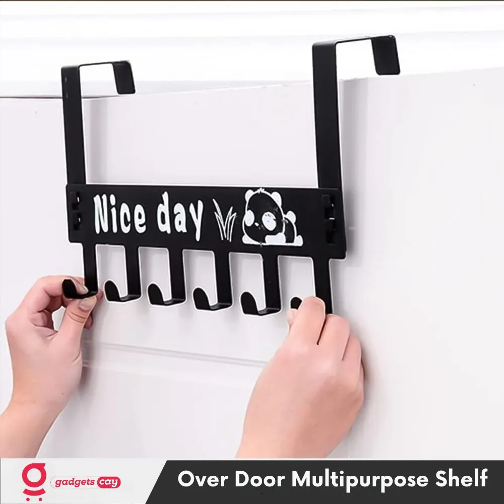 Multipurpose Space Saving Metal Over the Door Hanger
