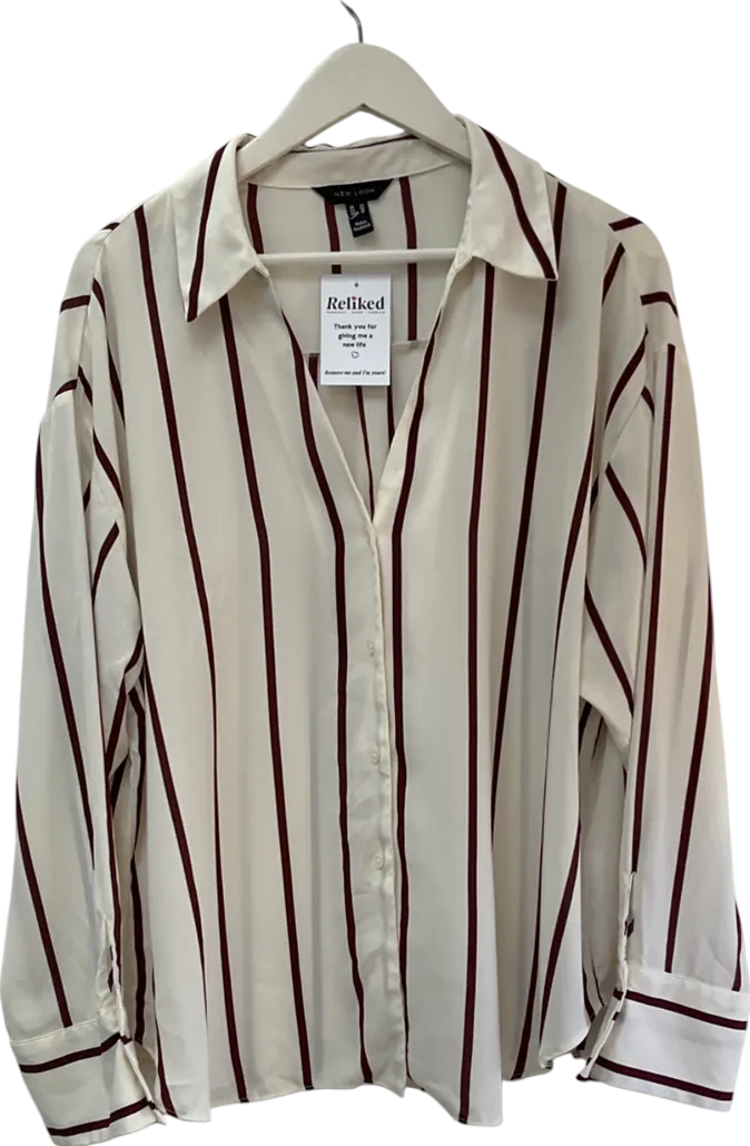New Look Off White Striped Shirt UK 22