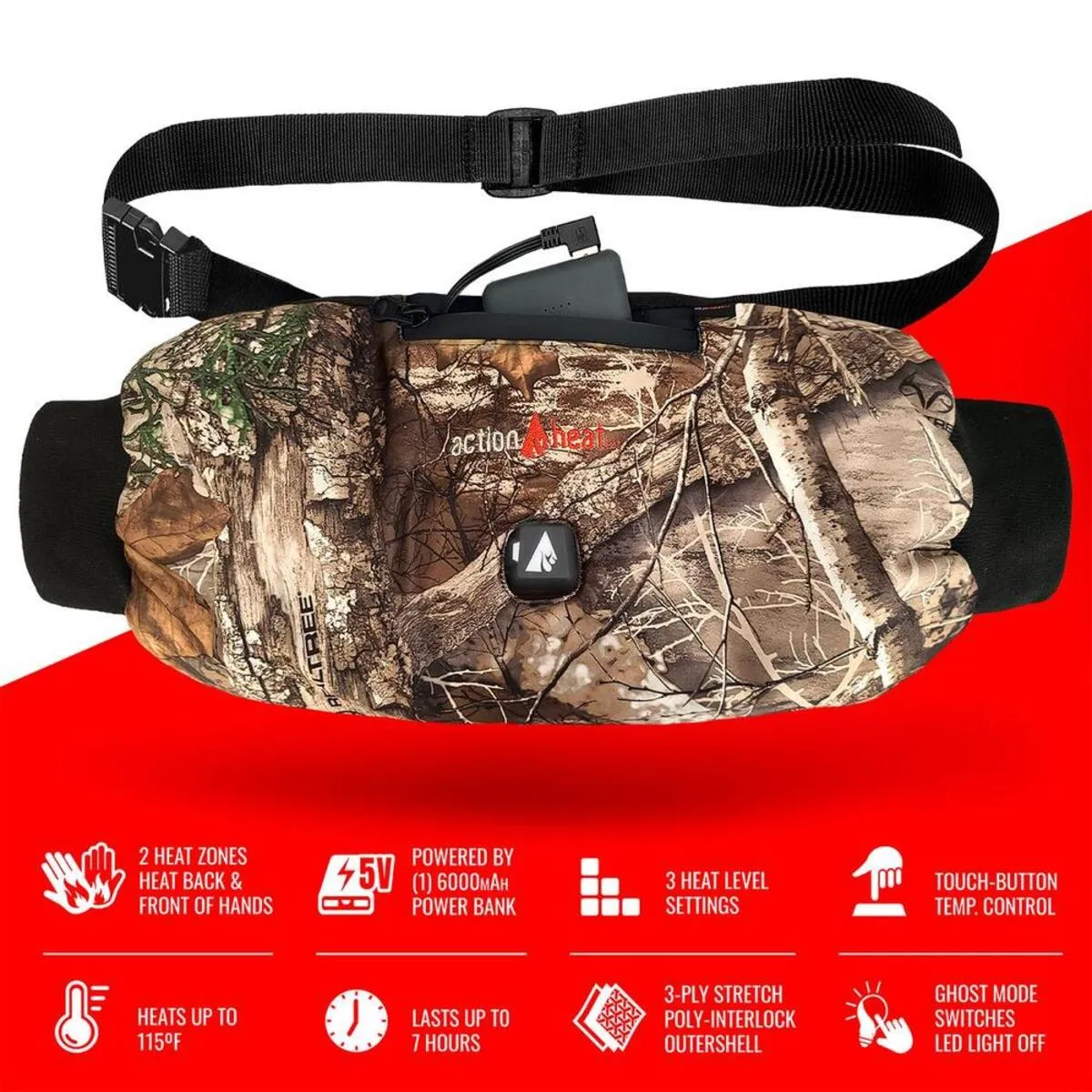 Open Box ActionHeat 5V Battery Heated Hunting Hand Warmer Muff