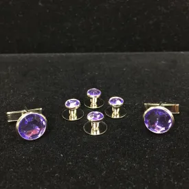 Royal Purple Stud & Cufflink Set