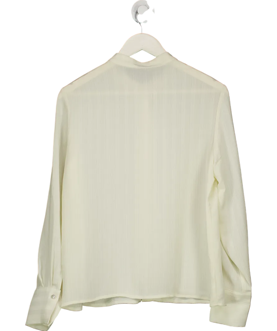 S-Deer Cream Striped Button Up Shirt UK S