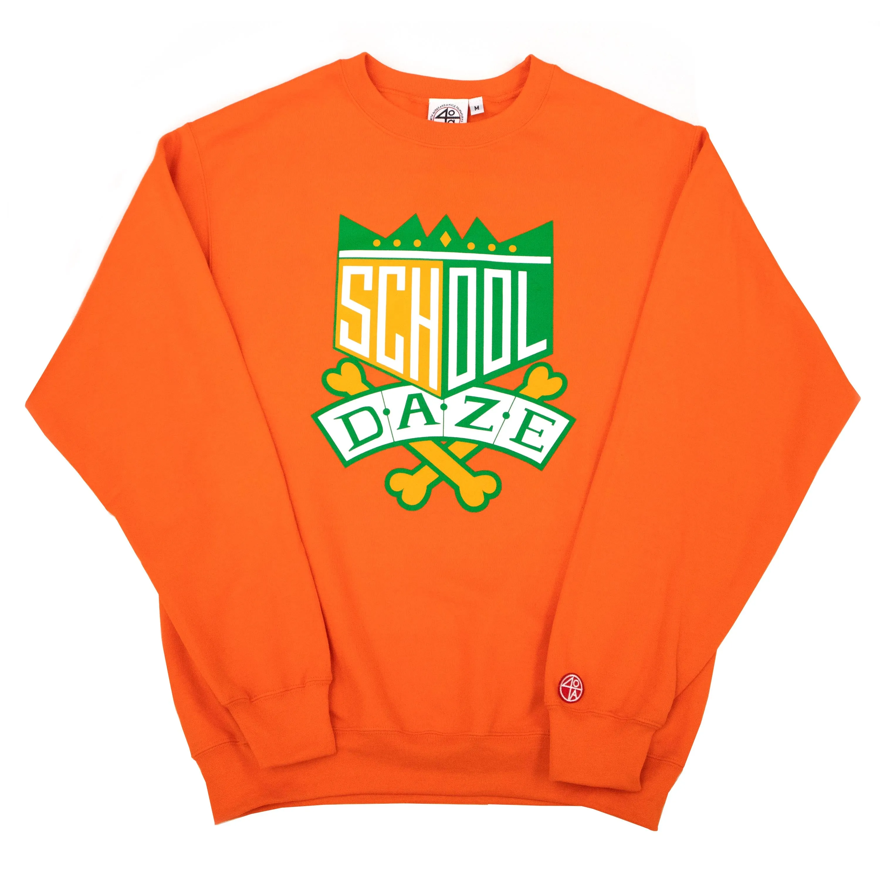 School Daze Crew Neck Sweatshirt - Orange/Green