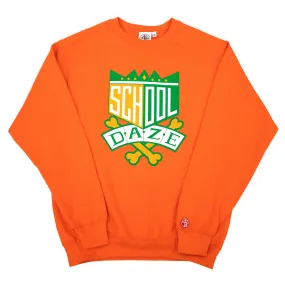 School Daze Crew Neck Sweatshirt - Orange/Green