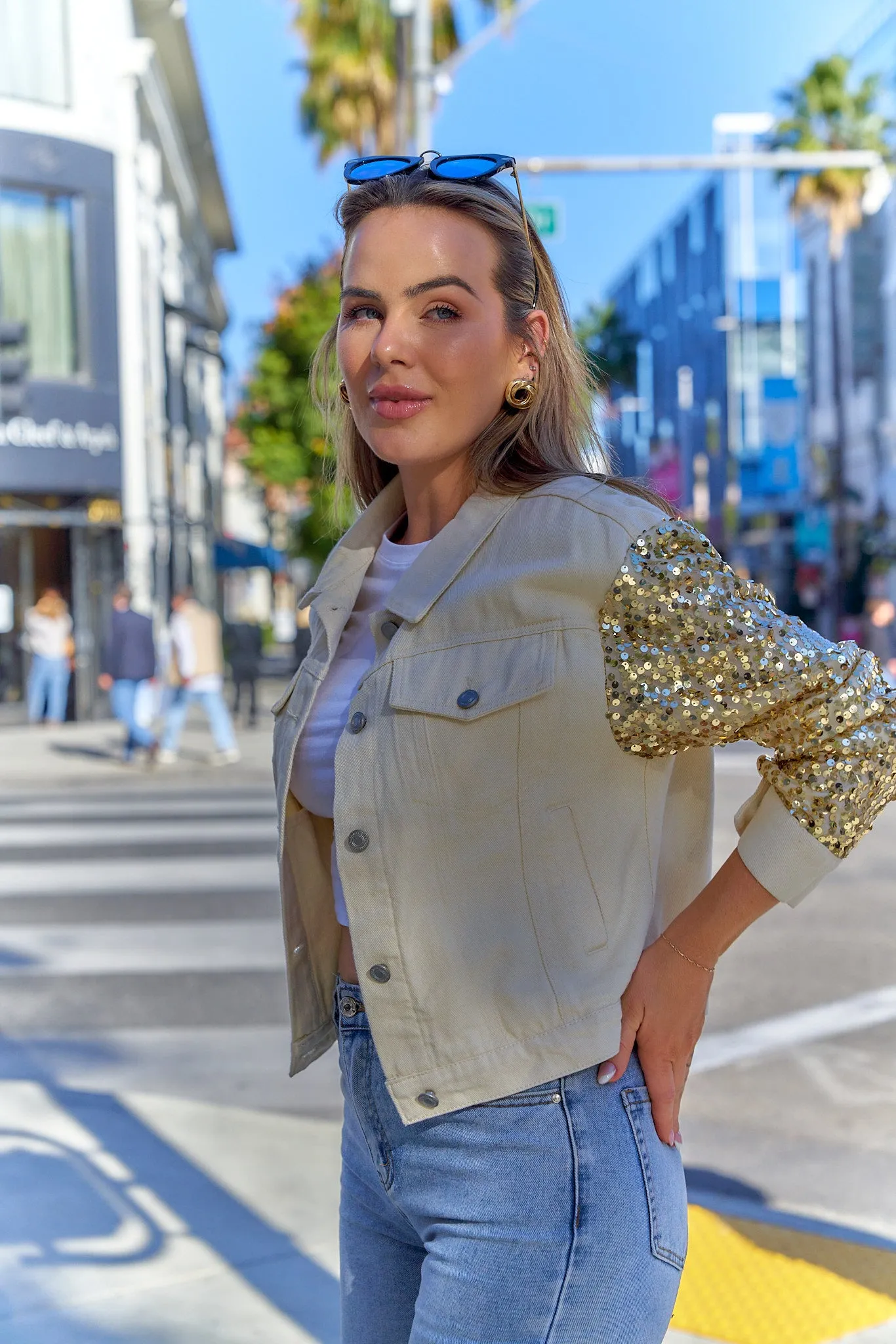 Sequin Denim Jacket