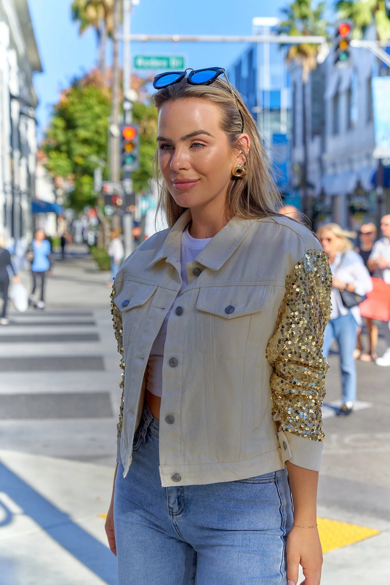 Sequin Denim Jacket