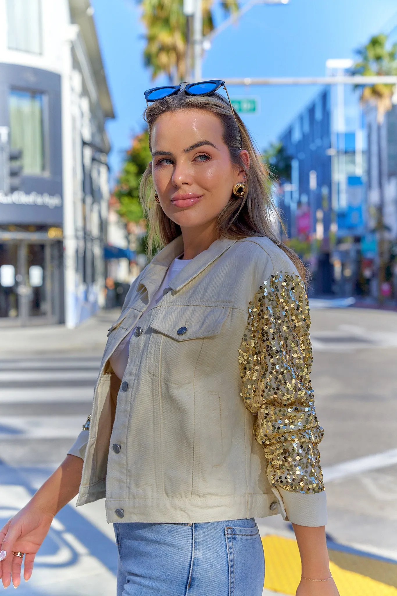 Sequin Denim Jacket