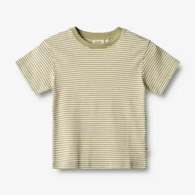 T-Shirt Fabian - sage green stripe