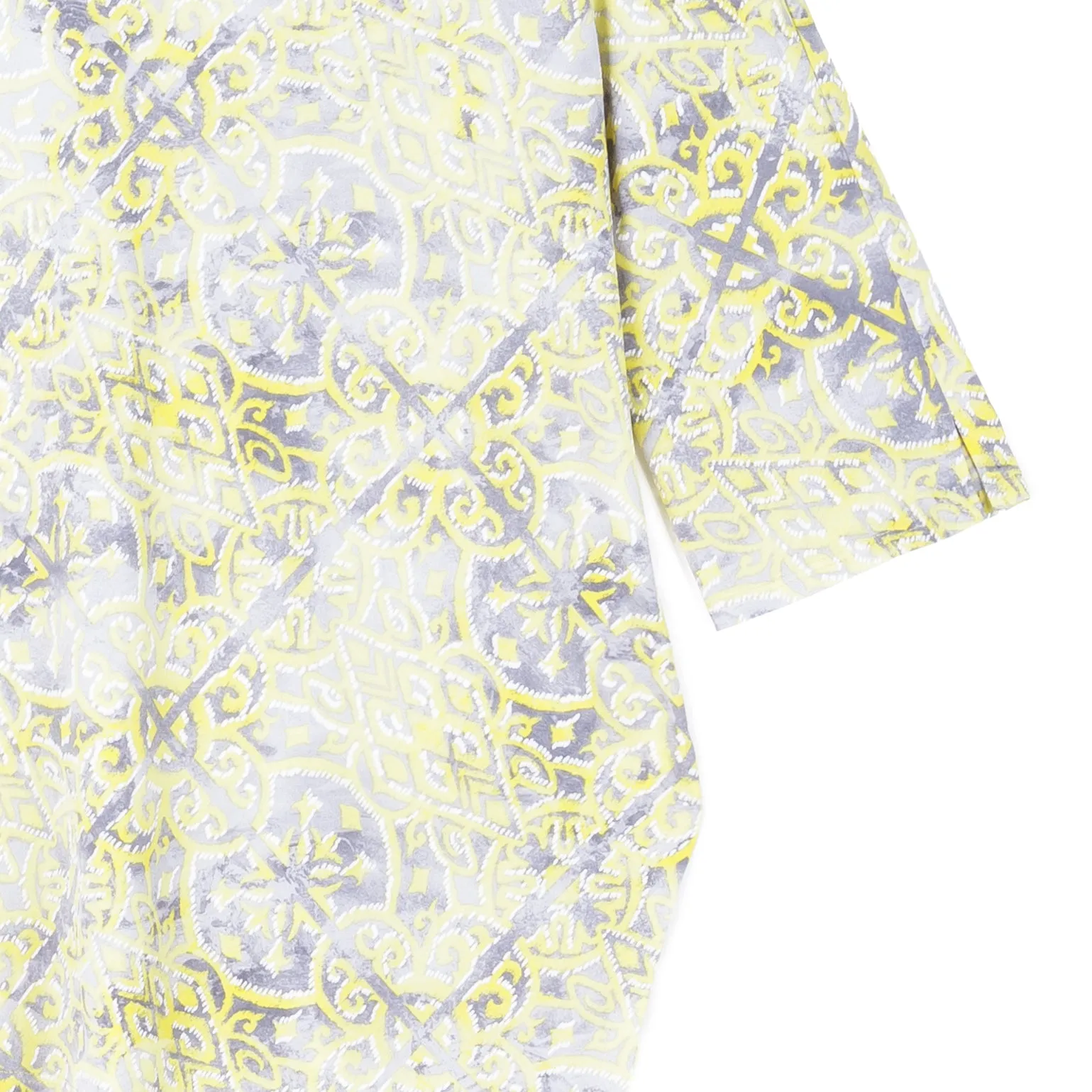 Textured Asymmetrical Reverse Hi-Low Tunic - Mosaic Emblem - Final Sale!