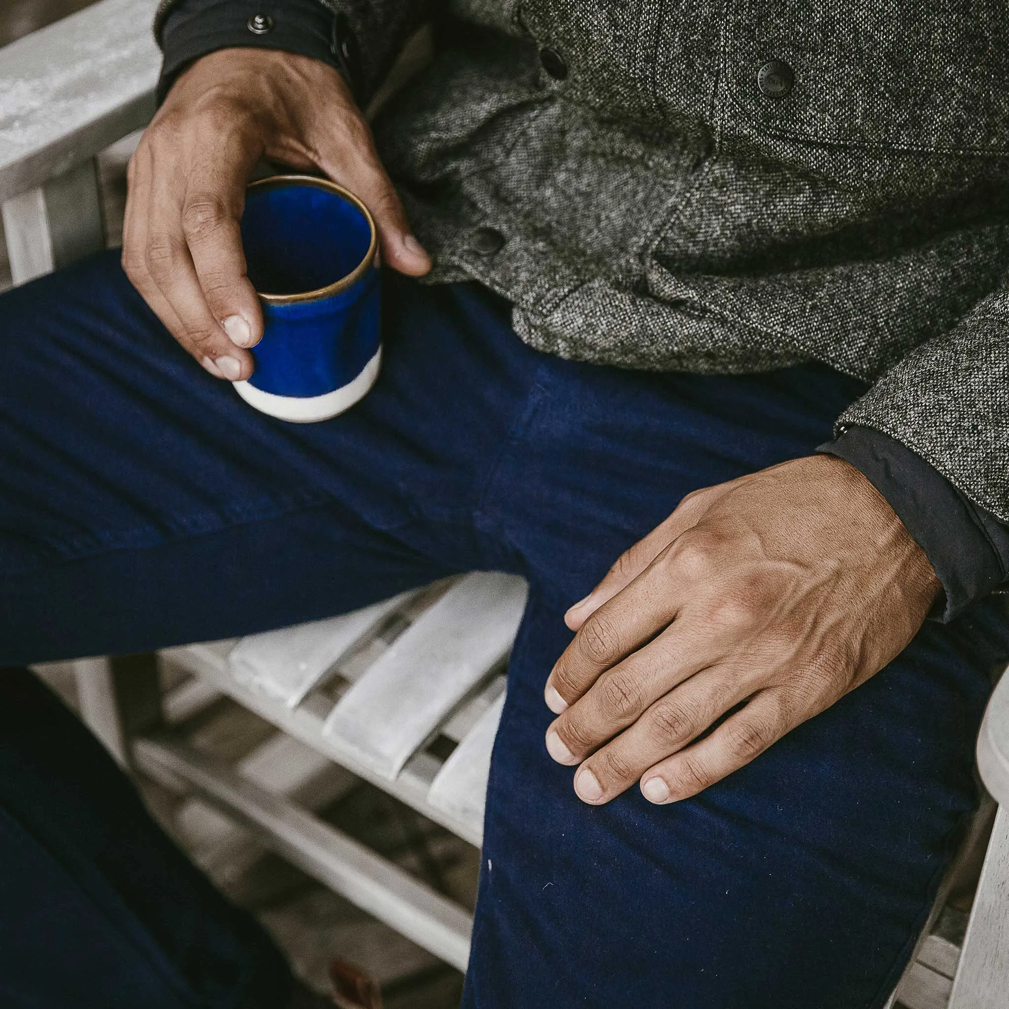 The Camp Pant in Navy Moleskin