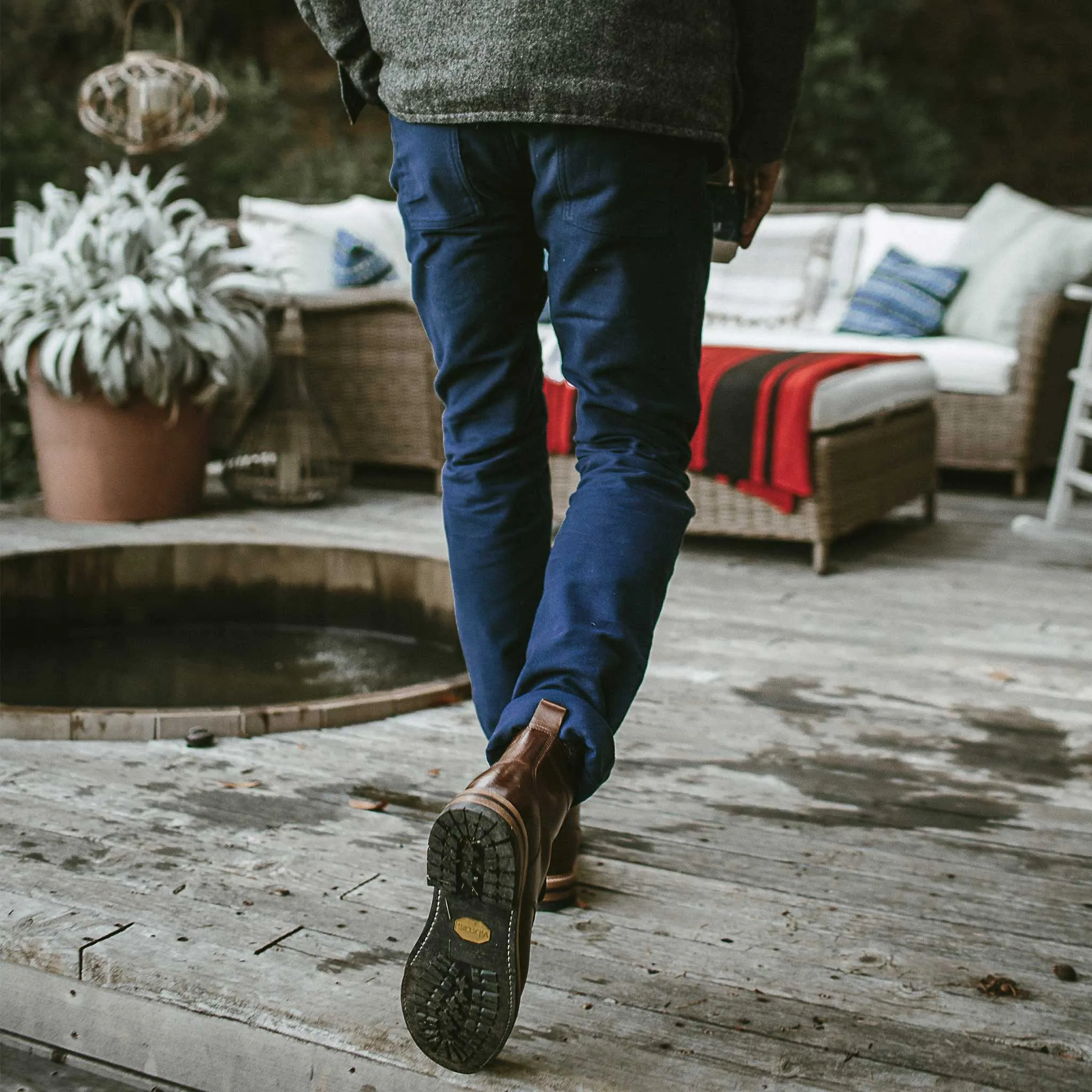 The Camp Pant in Navy Moleskin