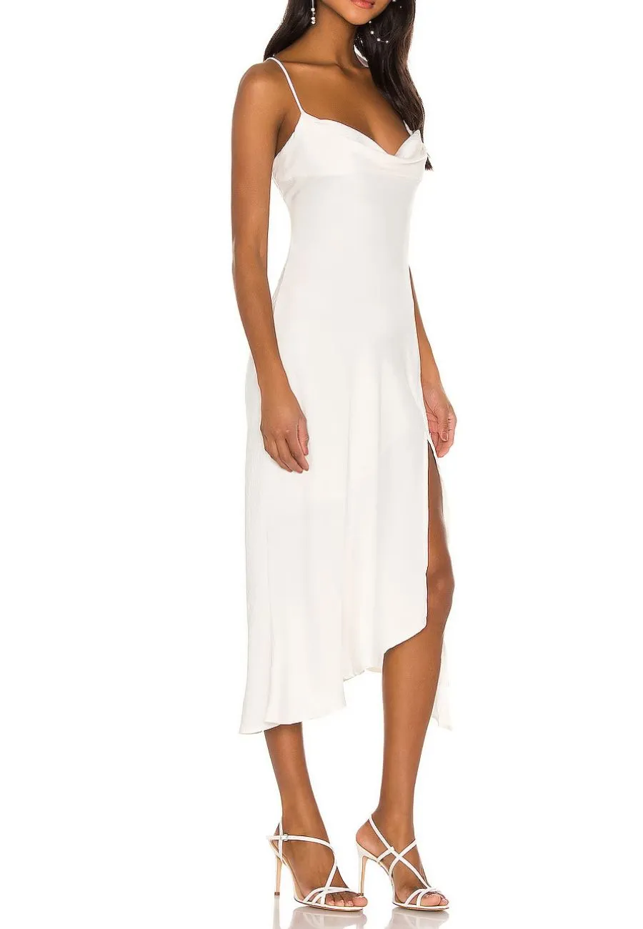 White Gaia Crisscross Back Midi Dress (Pre-loved)