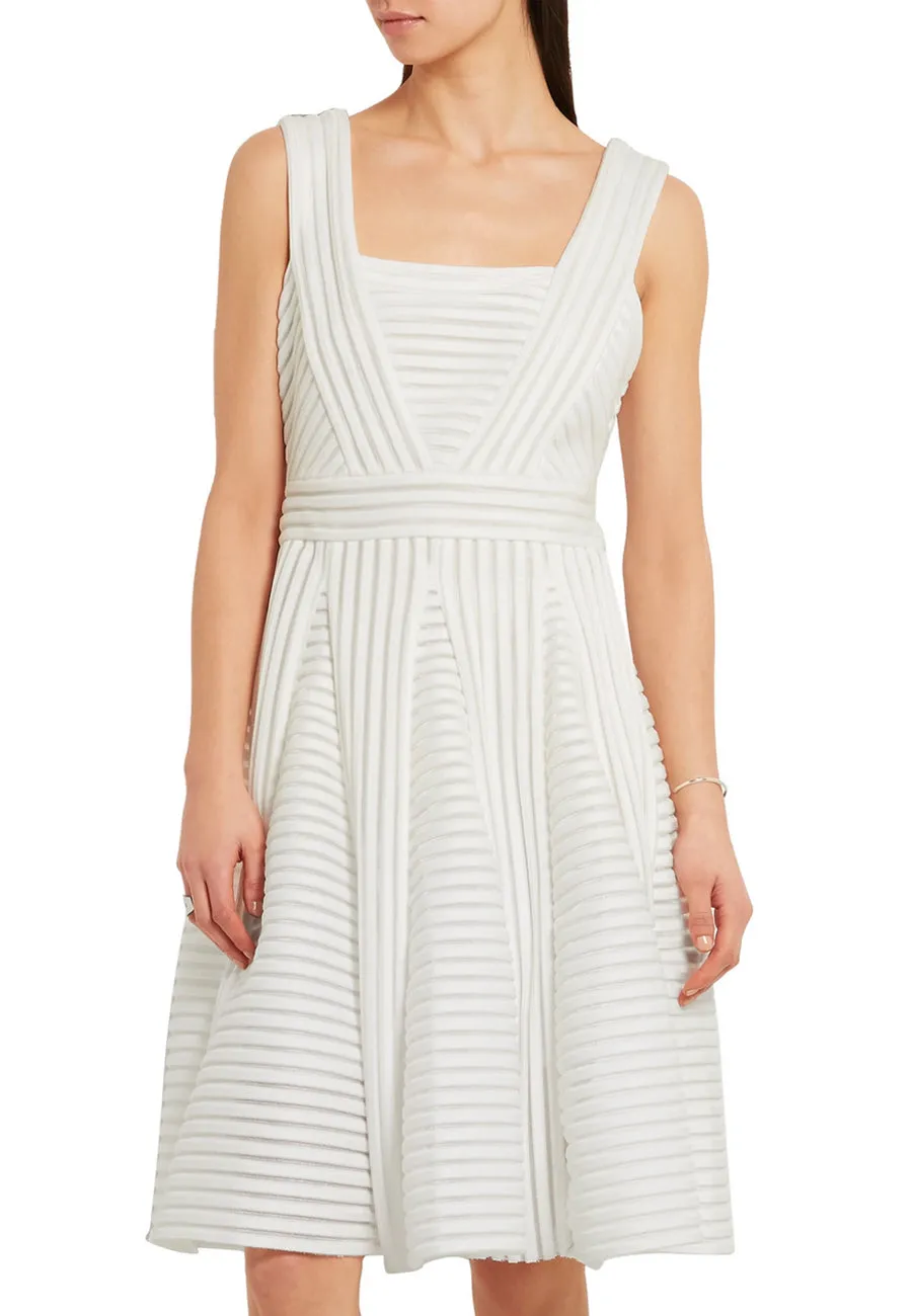 White Striped Mesh Dress (Pre-loved)