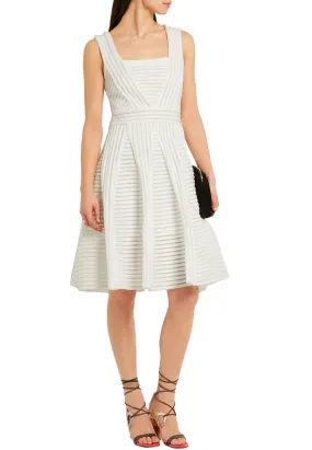White Striped Mesh Dress (Pre-loved)