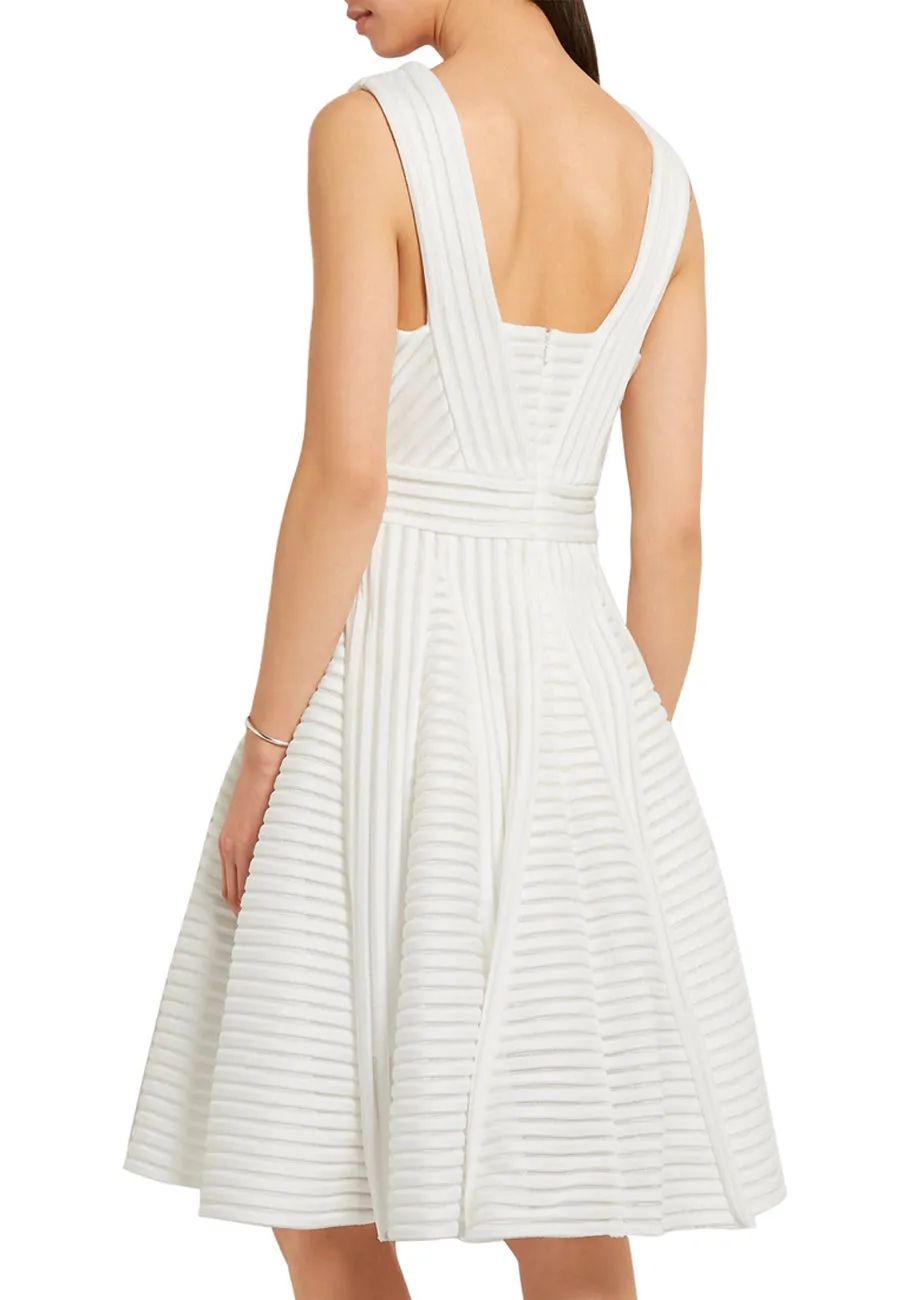 White Striped Mesh Dress (Pre-loved)