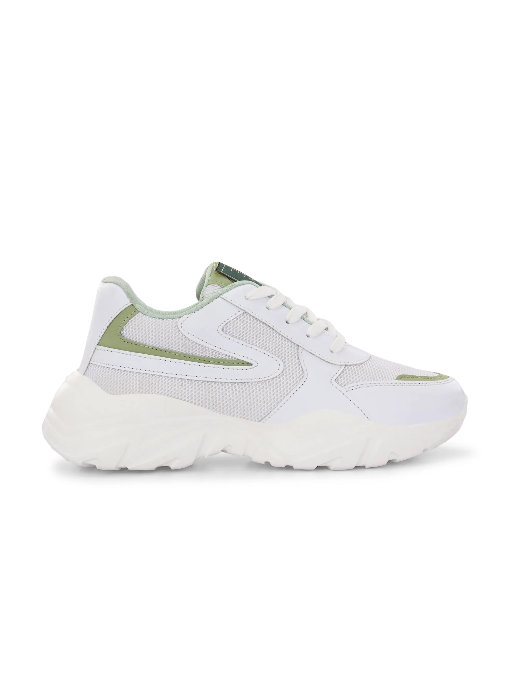 Women Solid Round Toe Lightweight Sneakers