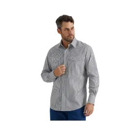 Wrangler Men's Wrinkle Resist Long Sleeve Western Snap Stripe  Shirt