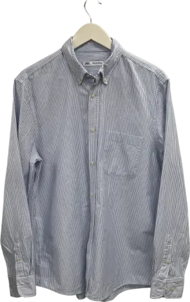 ZARA Blue Striped Shirt UK L